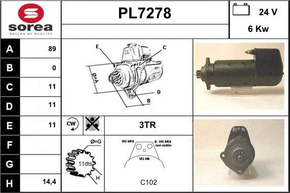 Sera PL7278 - Стартер vvparts.bg