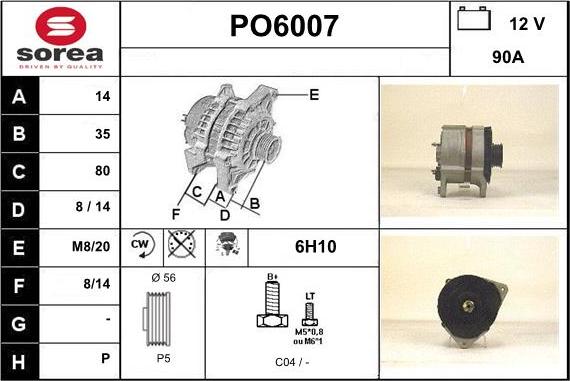 Sera PO6007 - Генератор vvparts.bg