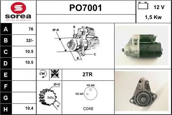 Sera PO7001 - Стартер vvparts.bg