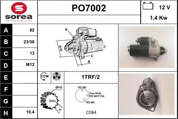 Sera PO7002 - Стартер vvparts.bg