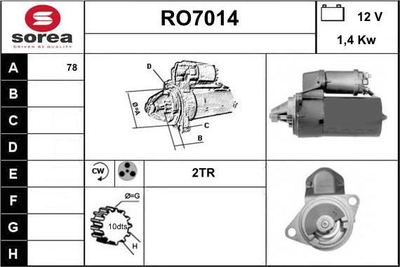 Sera RO7014 - Стартер vvparts.bg