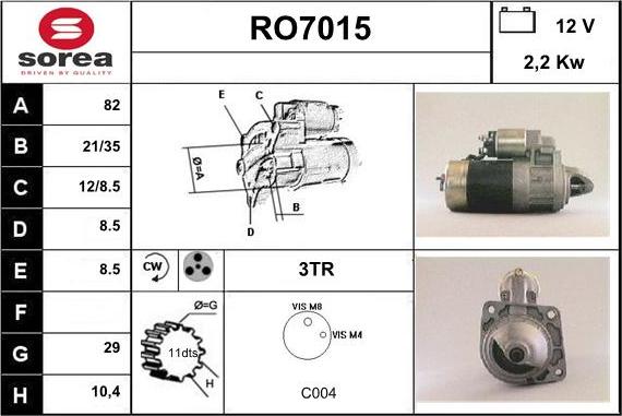 Sera RO7015 - Стартер vvparts.bg