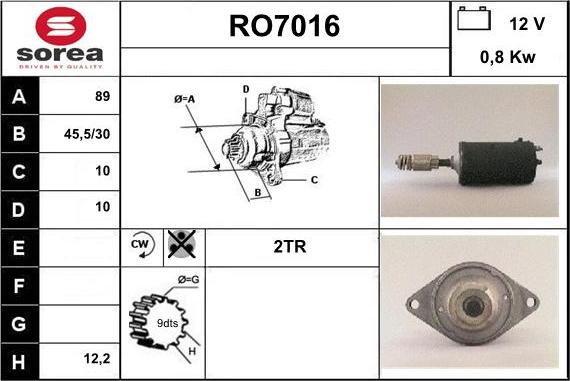 Sera RO7016 - Стартер vvparts.bg