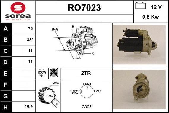 Sera RO7023 - Стартер vvparts.bg