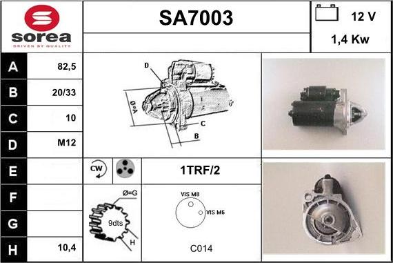 Sera SA7003 - Стартер vvparts.bg