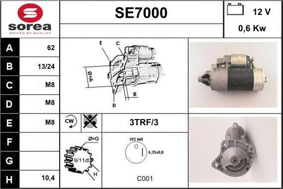 Sera SE7000 - Стартер vvparts.bg