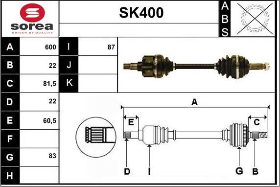 Sera SK400 - Полуоска vvparts.bg