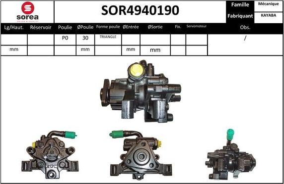 Sera SOR4940190 - Хидравлична помпа, кормилно управление vvparts.bg