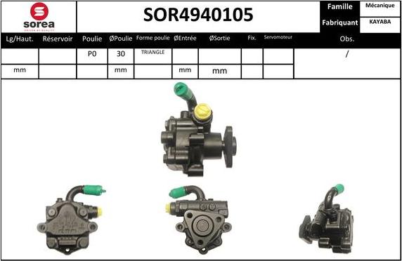 Sera SOR4940105 - Хидравлична помпа, кормилно управление vvparts.bg