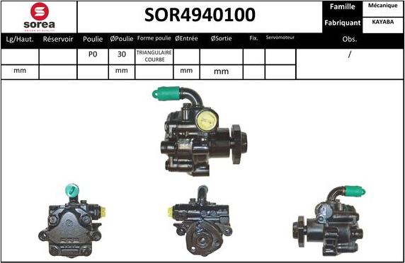 Sera SOR4940100 - Хидравлична помпа, кормилно управление vvparts.bg