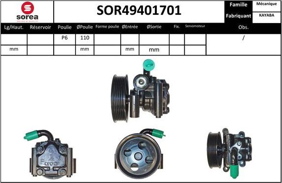 Sera SOR49401701 - Хидравлична помпа, кормилно управление vvparts.bg