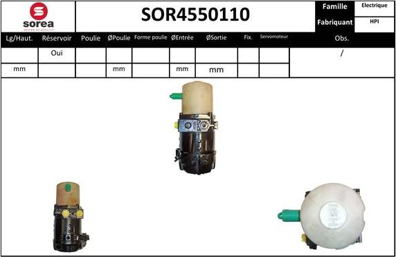 Sera SOR4550110 - Хидравлична помпа, кормилно управление vvparts.bg