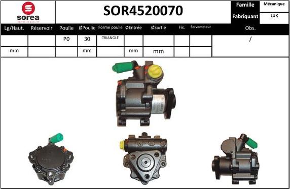 Sera SOR4520070 - Хидравлична помпа, кормилно управление vvparts.bg