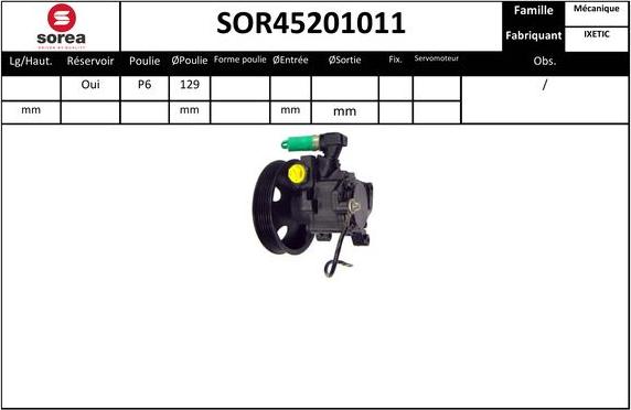 Sera SOR45201011 - Хидравлична помпа, кормилно управление vvparts.bg