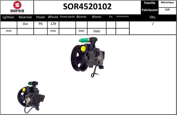 Sera SOR4520102 - Хидравлична помпа, кормилно управление vvparts.bg