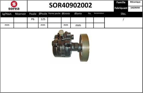 Sera SOR40902002 - Хидравлична помпа, кормилно управление vvparts.bg