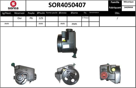 Sera SOR4050407 - Хидравлична помпа, кормилно управление vvparts.bg