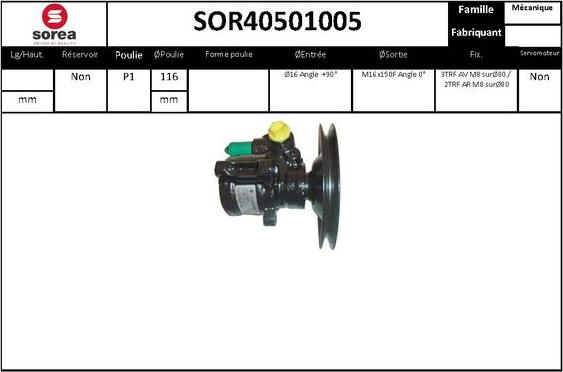 Sera SOR40501005 - Хидравлична помпа, кормилно управление vvparts.bg