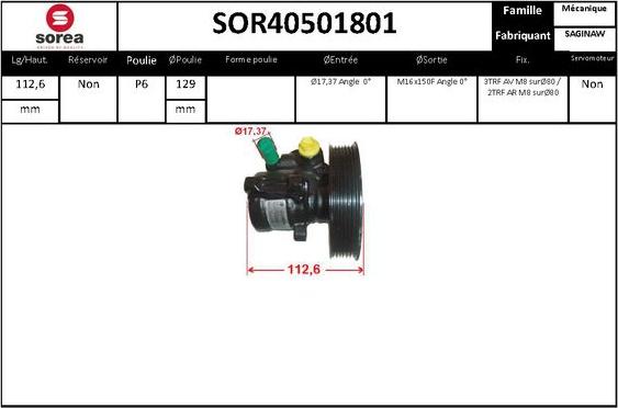 Sera SOR40501801 - Хидравлична помпа, кормилно управление vvparts.bg