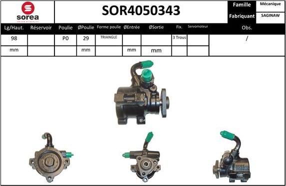 Sera SOR4050343 - Хидравлична помпа, кормилно управление vvparts.bg