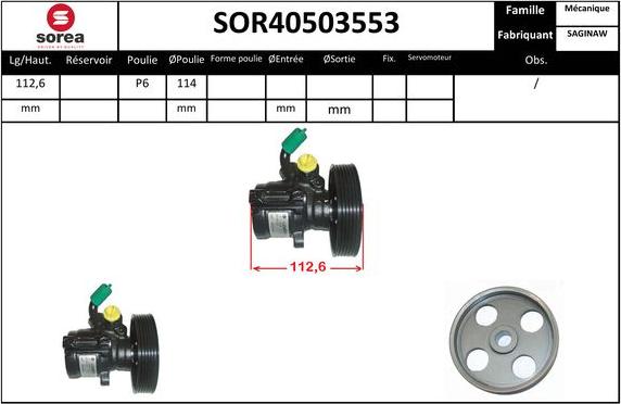 Sera SOR40503553 - Хидравлична помпа, кормилно управление vvparts.bg