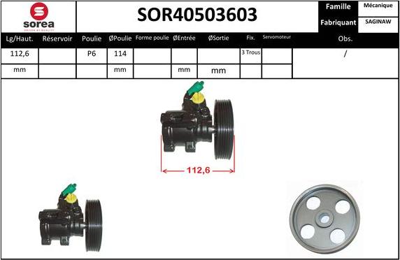 Sera SOR40503603 - Хидравлична помпа, кормилно управление vvparts.bg