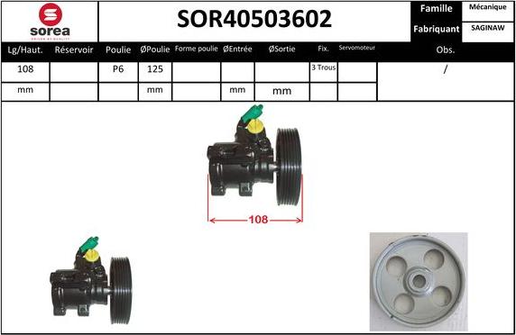 Sera SOR40503602 - Хидравлична помпа, кормилно управление vvparts.bg