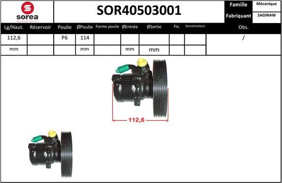 Sera SOR40503001 - Хидравлична помпа, кормилно управление vvparts.bg