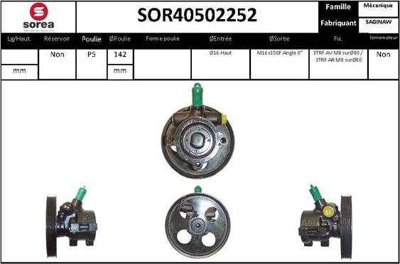 Sera SOR40502252 - Хидравлична помпа, кормилно управление vvparts.bg