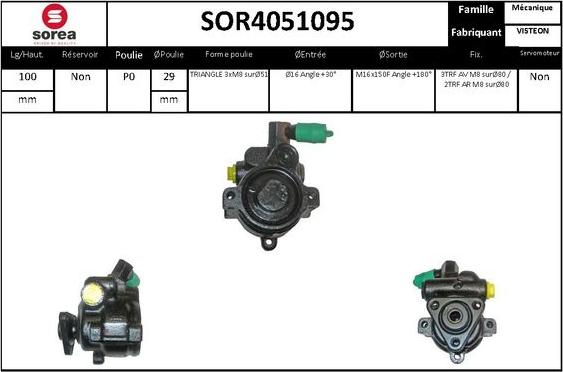 Sera SOR4051095 - Хидравлична помпа, кормилно управление vvparts.bg