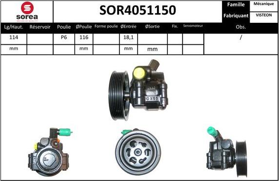 Sera SOR4051150 - Хидравлична помпа, кормилно управление vvparts.bg