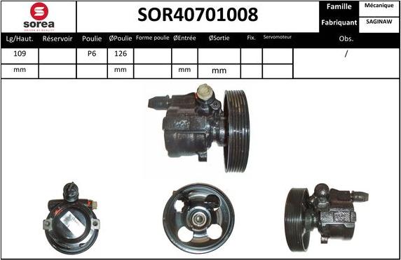 Sera SOR40701008 - Хидравлична помпа, кормилно управление vvparts.bg