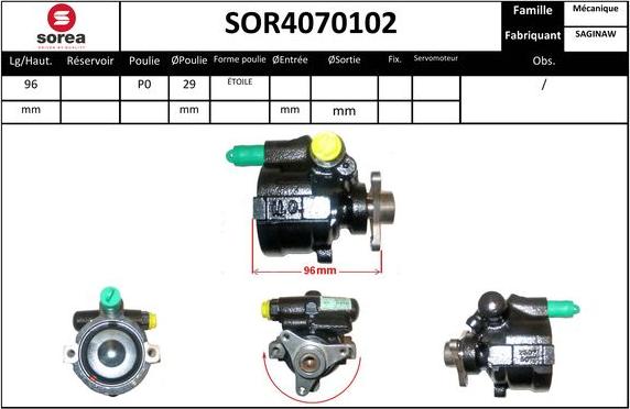 Sera SOR4070102 - Хидравлична помпа, кормилно управление vvparts.bg