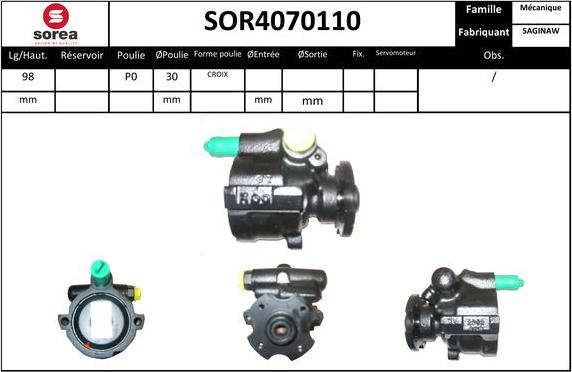 Sera SOR4070110 - Хидравлична помпа, кормилно управление vvparts.bg