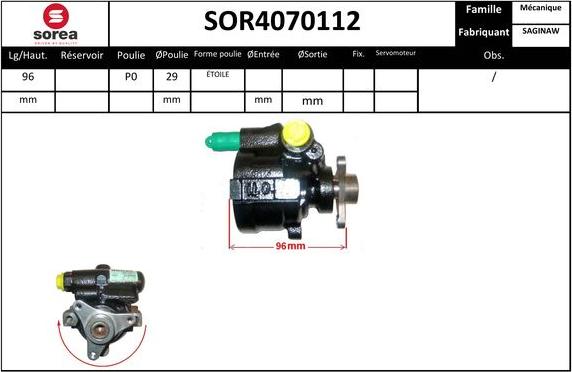 Sera SOR4070112 - Хидравлична помпа, кормилно управление vvparts.bg