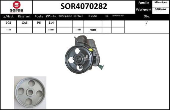 Sera SOR4070282 - Хидравлична помпа, кормилно управление vvparts.bg