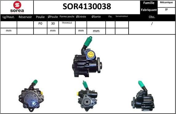 Sera SOR4130038 - Хидравлична помпа, кормилно управление vvparts.bg