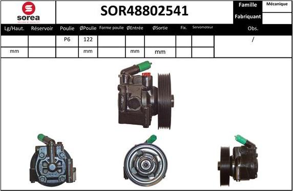 Sera SOR48802541 - Хидравлична помпа, кормилно управление vvparts.bg