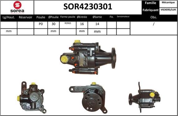 Sera SOR4230301 - Хидравлична помпа, кормилно управление vvparts.bg