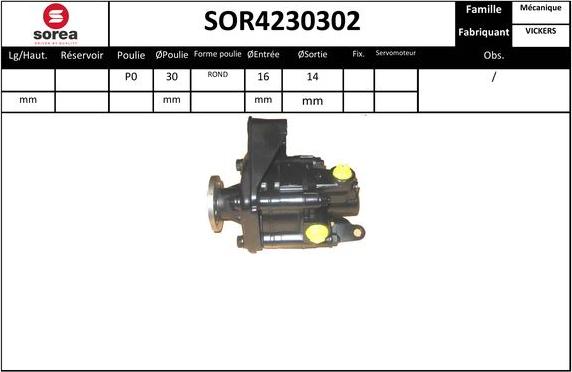 Sera SOR4230302 - Хидравлична помпа, кормилно управление vvparts.bg