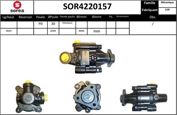 Sera SOR4220157 - Хидравлична помпа, кормилно управление vvparts.bg