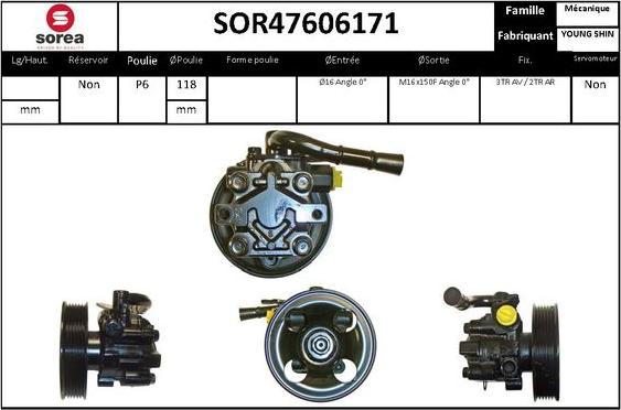 Sera SOR47606171 - Хидравлична помпа, кормилно управление vvparts.bg