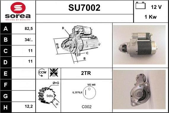 Sera SU7002 - Стартер vvparts.bg