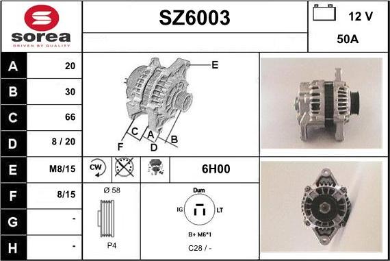 Sera SZ6003 - Генератор vvparts.bg