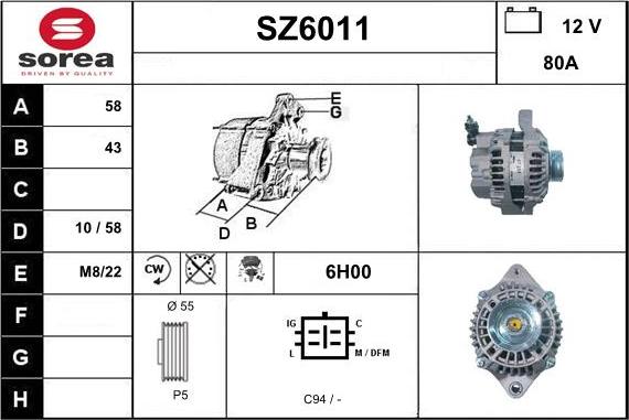 Sera SZ6011 - Генератор vvparts.bg