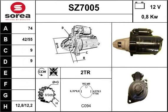 Sera SZ7005 - Стартер vvparts.bg