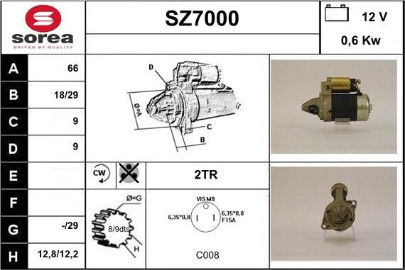 Sera SZ7000 - Стартер vvparts.bg