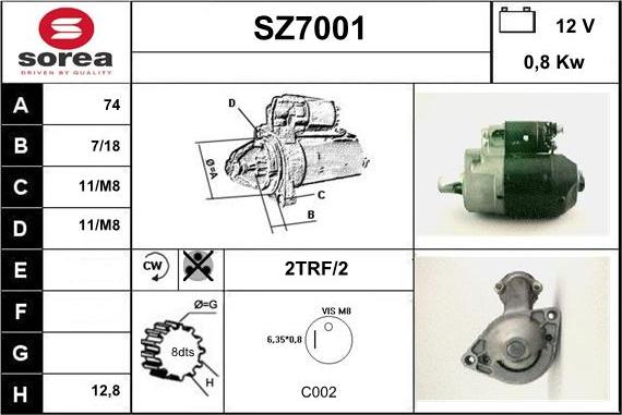 Sera SZ7001 - Стартер vvparts.bg