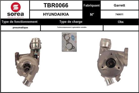 Sera TBR0066 - Турбина, принудително пълнене с въздух vvparts.bg