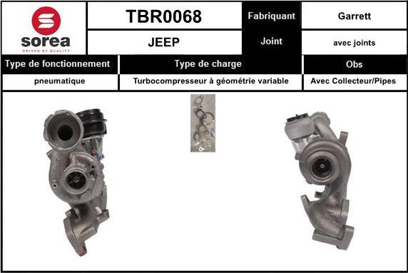 Sera TBR0068 - Турбина, принудително пълнене с въздух vvparts.bg